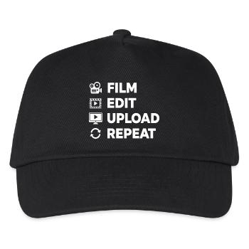 Videobearbeitung Filmerstellung Ersteller von Inhalten - Kinder Basecap - Schwarz - Vorne