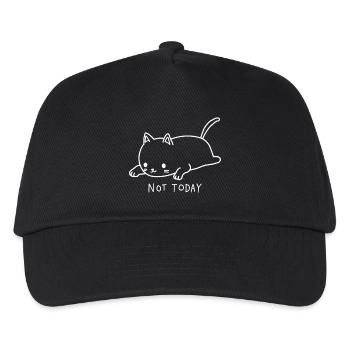 Katze Not Today Ich habe keine Lust - Kinder Basecap - Schwarz - Vorne