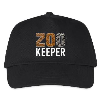 Zoo Zookeeper Zoowärter Vintage Tierpark Tierwelt  - Kinder Basecap - Schwarz - Vorne