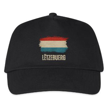 Flagge von Luxemburg, ich liebe Luxemburg - Kinder Basecap - Schwarz - Vorne