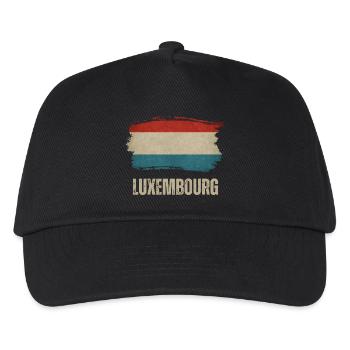 Flagge von Luxemburg, ich liebe Luxemburg - Kinder Basecap - Schwarz - Vorne