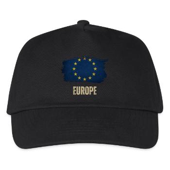 Grunge-Flagge von Europa, ich liebe Europa - Kinder Basecap - Schwarz - Vorne