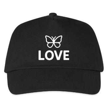 Schmetterlingsliebe Minimal - Kinder Basecap - Schwarz - Vorne