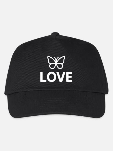 Schmetterlingsliebe Minimal - Kinder Basecap - Schwarz