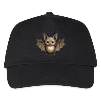 Fledermaus niedlich süßes Tier Halloween Kostüm - Kinder Basecap - Schwarz - Vorne