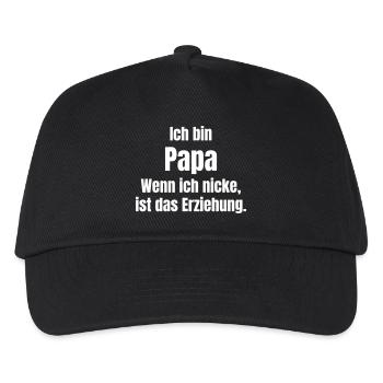 Papa Spruch Erziehung Humor - Kinder Basecap - Schwarz - Vorne