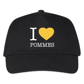 J’adore les frites - Casquette de baseball Enfant - noir - Devant