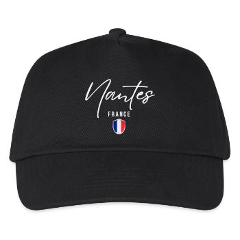 Nantes, Frankreich, elegantes Design Nantes - Kinder Basecap - Schwarz - Vorne