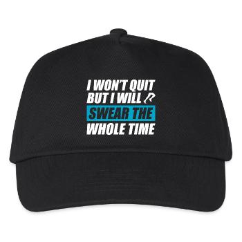 I won't quit lustiges Lauf Joggen Läufer - Kinder Basecap - Schwarz - Vorne