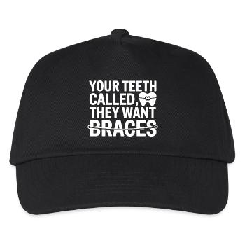 Zähne genannt Sie wollen Zahnspange Kieferorthopädischer Humor - Kinder Basecap - Schwarz - Vorne