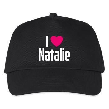 J’aime Natalie Coeur rose J’aime Natalie - Casquette de baseball Enfant - noir - Devant