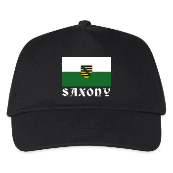 Drapeau de la Saxe avec armoiries - Casquette de baseball Enfant - noir - Devant