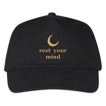 Rest Your Mind Mond Achtsamkeit Statement - Kinder Basecap - Schwarz - Vorne