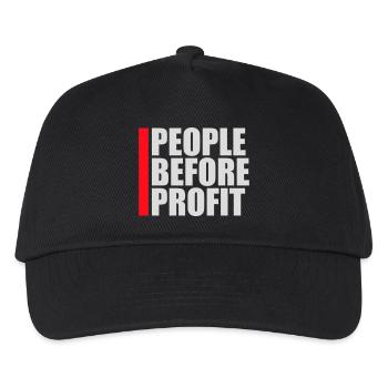 People Before Profit Activism Justice Logo - Kids’ Baseball Cap - black - Front