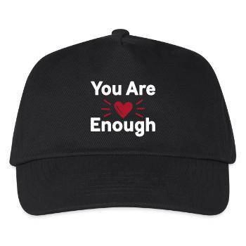 You Are Enough Selbstliebe Statement - Kinder Basecap - Schwarz - Vorne