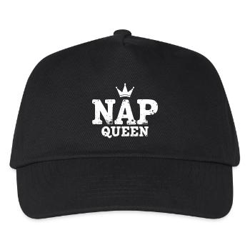 Nap Queen Spruch für Langschläfer - Kinder Basecap - Schwarz - Vorne