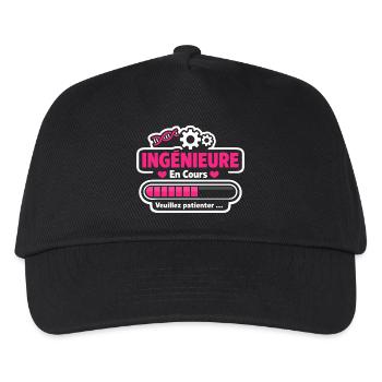 Future Ingénieure Chargement Cadeau Drôle Études - Kids’ Baseball Cap - black - Front