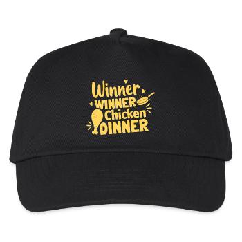 Gewinner-Hühnchen-Dinner-T-Shirt - Kinder Basecap - Schwarz - Vorne