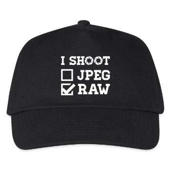 I Shoot – Fotografie Kamera Fotograf - Kinder Basecap - Schwarz - Vorne