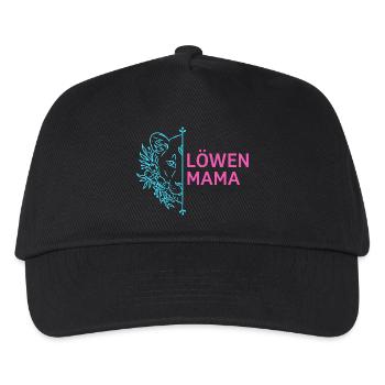 Löwenmama Stolze Löwin Blumen - Kinder Basecap - Schwarz - Vorne