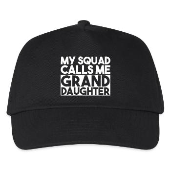 My Squad Calls Me Granddaughter Bold Typography - Kids’ Baseball Cap - black - Front