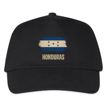 Flagge von Honduras Grunge, ich liebe Honduras - Kinder Basecap - Schwarz - Vorne