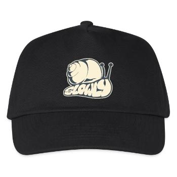 Langsam, gezeichnetes Wort (V2) - Kinder Basecap - Schwarz - Vorne