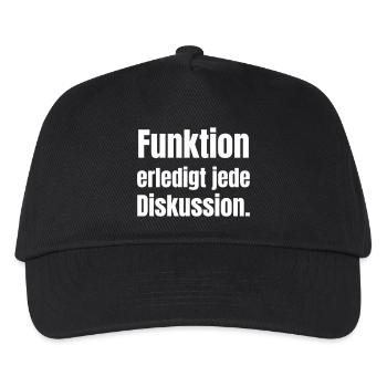 Funktion erledigt jede Diskussion - Kinder Basecap - Schwarz - Vorne