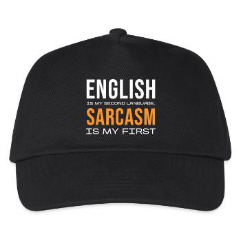 Sarcasm First, English Second - Kids’ Baseball Cap - black - Front