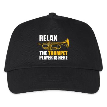 Relax the trumpet player Trompetenspieler - Kinder Basecap - Schwarz - Vorne