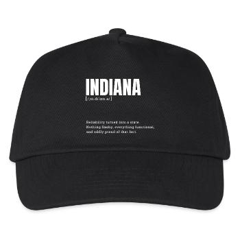 Indiana State Pride Retro Logo - Kids’ Baseball Cap - black - Front