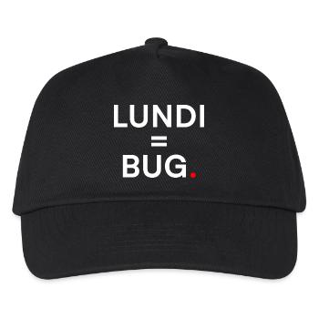LUNDI = BUG. Humour Lundi Bureau - Casquette de baseball Enfant - noir - Devant