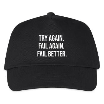 Try Again. Fail Again. Fail Better. - Kids’ Baseball Cap - black - Front