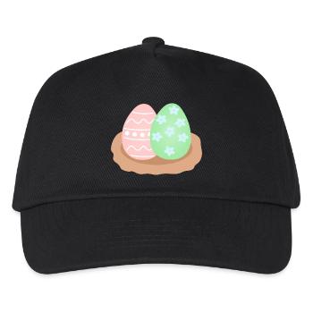 Pastell-Osterei-Duo im Nest - Kinder Basecap - Schwarz - Vorne