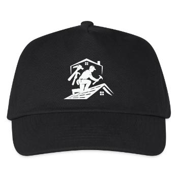 Roofer silhouette on the roof - Kids’ Baseball Cap - black - Front