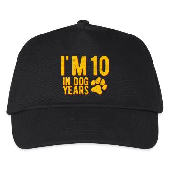 I'M 10 In Dog Years Circa 70 Years Funny Birthday - Kids’ Baseball Cap - black - Front