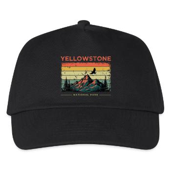 Yellowstone Nationalpark Retro - Kinder Basecap - Schwarz - Vorne