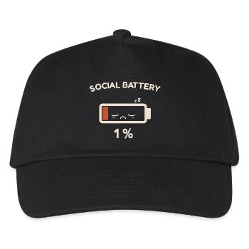 Soziale Batterie 1 % - Kinder Basecap - Schwarz - Vorne