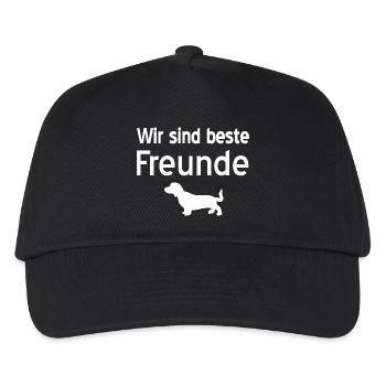 Dackel - Kinder Basecap - Schwarz - Vorne