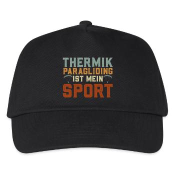 Gleitschirm THERMIK PARAGLIDING IST MEIN SPORT - Kinder Basecap - Schwarz - Vorne