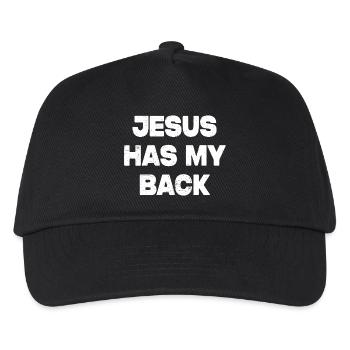 Jesus Has My Back - Kinder Basecap - Schwarz - Vorne