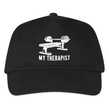 Mon thérapeute fait du développé couché à la salle de musculation drôle - Casquette de baseball Enfant - noir - Devant