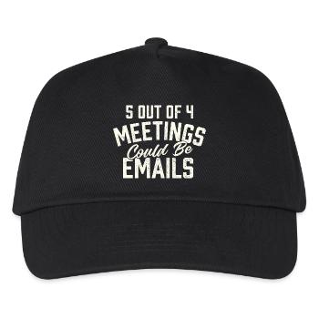 5 Out Of 4 Meetings Could Be Emails Humor - Kids’ Baseball Cap - black - Front