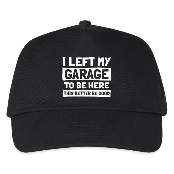 I left my garage Car lover car guy mechanic - Kinder Basecap - Schwarz - Vorne