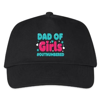 Dad of Girls Outnumbered Daddy Girl - Kids’ Baseball Cap - black - Front