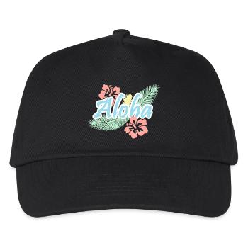 Aloha-tropische Sommerblumen - Kinder Basecap - Schwarz - Vorne