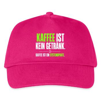 Kaffee ist kein Getränk – Systemupdate - Kinder Basecap - Fuchsia - Vorne