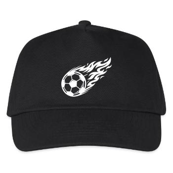 Fussball Flamme Ball - Kinder Basecap - Schwarz - Vorne