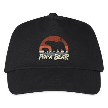 Papa Bear - Father Father's Day Gift - Kids’ Baseball Cap - black - Front