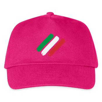 Itallienflagge - Streifen - Kinder Basecap - Fuchsia - Vorne